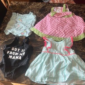 3-6 months bundle lot baby girls bathing suit dresses shirt carters Pat summer